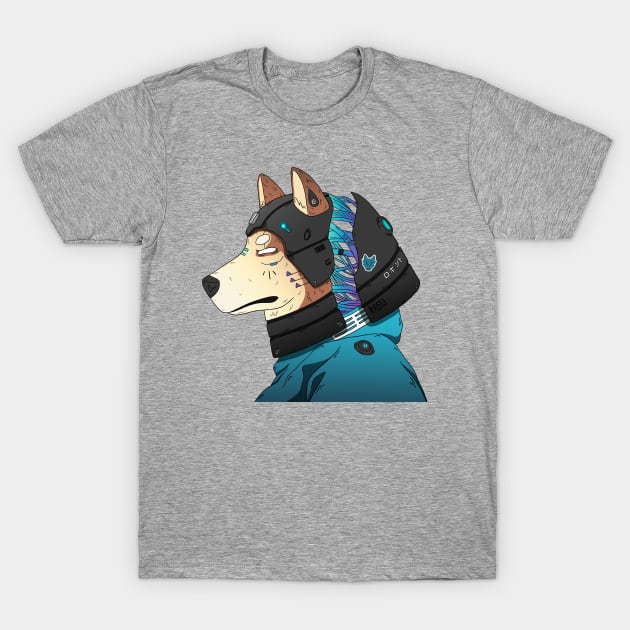 Akita Robot Japanese T-Shirt by Blue Wolf